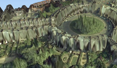 Imagen 3D de casas en Bath, Reino Unido construida a partir de datos LIDAR